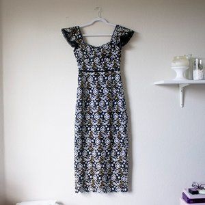 ML Monique LHuillier Jet Multi Midi Dress